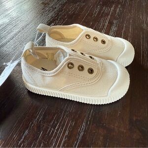 H&M Kids Cream Canvas Slip-On Sneakers